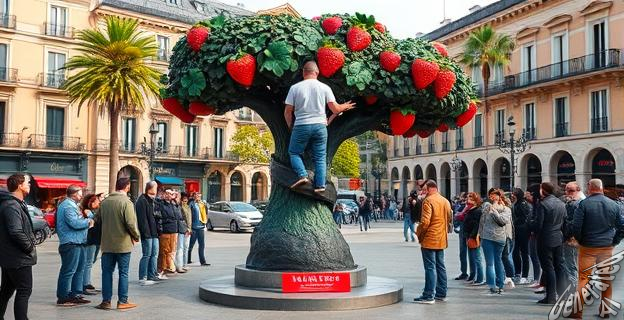 La gente toca la estatua del oso de Madrid porque cree que trae buena suerte y garantiza el regreso a la ciudad