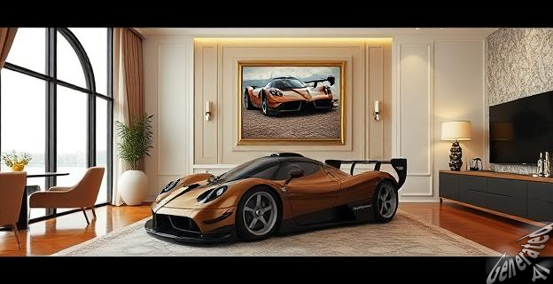 Un millonario colgó un Pagani Zonda R Evolution valorado en 2,2 millones de dólares en su salón
