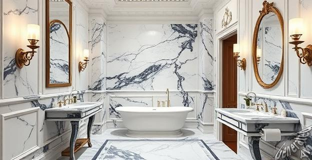 Mármol estatuario pulido blanco y negro