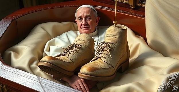 El papa Francisco fue enterrado con sus zapatos usados