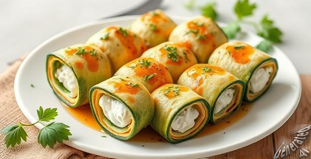 Tres formas de rellenar rollitos de calabacín: queso crema y hierbas, jamón serrano y mozzarella, y quinoa y pimientos