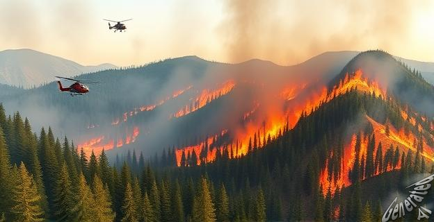 Seis dotaciones terrestres y cinco medios aéreos combaten el fuego