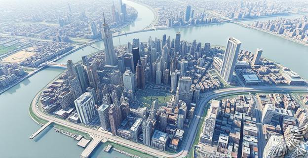 Un enorme cráter en el centro de Manhattan