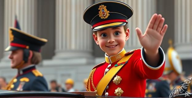 Louis se comportó de manera espontánea y divertida durante el desfile