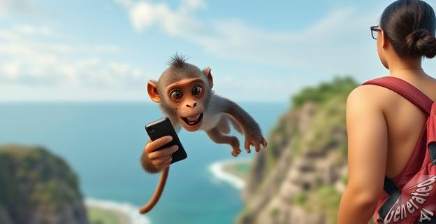 Los macacos de Uluwatu intercambian objetos robados por comida, como mangos por teléfonos