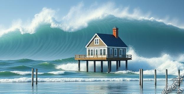 Ocho casas derribadas en Cabo Hatteras