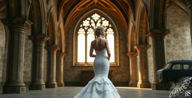 Un diseño con corte sirena en tul con encaje floral bordado