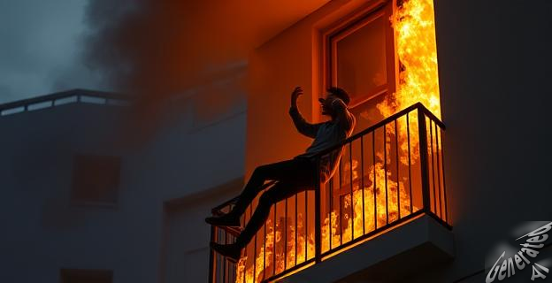 Intentaba huir del fuego