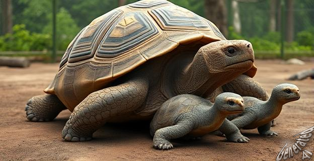 Una tortuga galápagos de 90 años ha dado a luz a cuatro crías