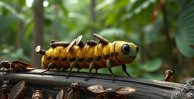 Utiliza partes de insectos muertos para camuflarse
