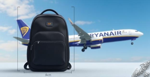 Las mochilas para viajar con Ryanair deben medir 40 x 20 x 25 cm