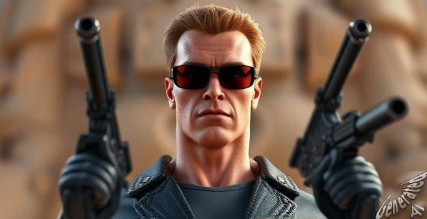 Schwarzenegger practicó con armas a ciegas y disparó sin pestañear
