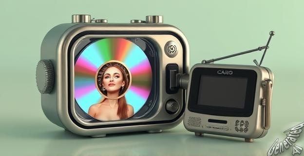 Un CD de Kylie Minogue y un televisor de bolsillo de la marca Casio