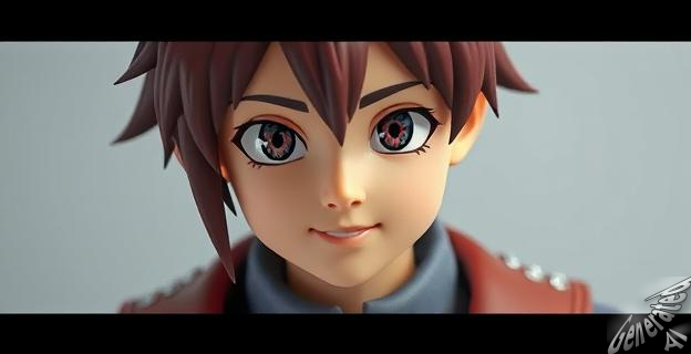 Escribe un prompt que indique la creación de una figura comercializada a escala 1/7 del personaje de la foto