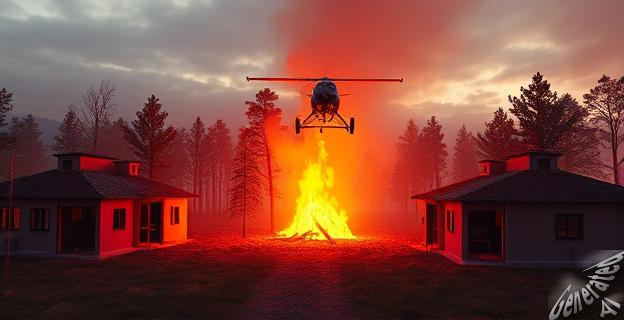 El incendio forestal ha confinado a los vecinos de Castromil y se despliegan 14 aeronaves para frenar su avance