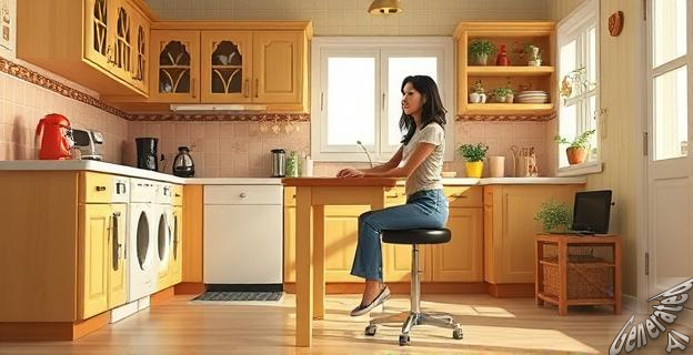 Irene Rosales ha comprado taburetes regulables y tapizados en ecopiel para redecorar su cocina