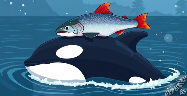 El comportamiento de las orcas con salmón en la cabeza puede ser un juego o una forma de compartir comida