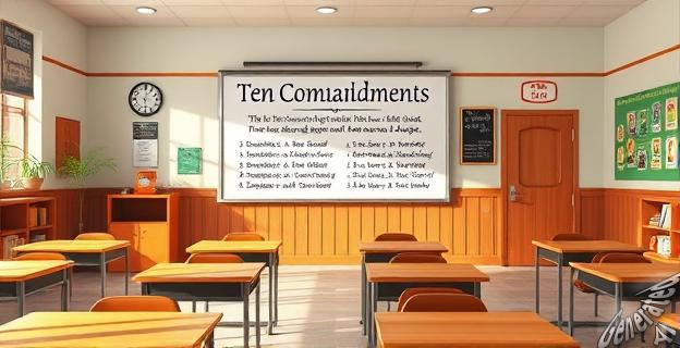 La ley obliga a exhibir los Diez Mandamientos en todas las aulas de colegios con un cartel de al menos 50x40 cm