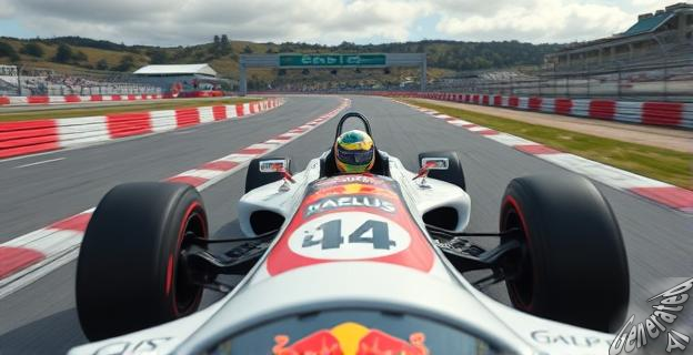 Rodó con el FW45 en un trazado de 1,1 kilómetros de longitud