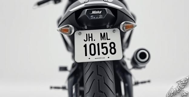 La placa de matrícula puede llevarse en un lado de la parte posterior de la moto