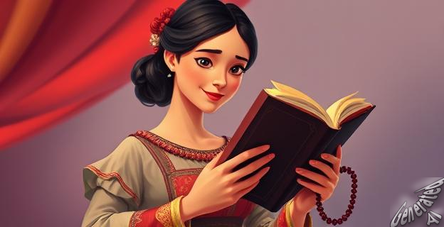 El objeto que sostiene la joven es un libro de oraciones