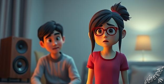 La niña reacciona airadamente a las canciones de desamor