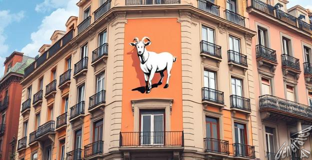 La cabra fue rescatada de la fachada de un edificio de cinco pisos en el distrito de Villaverde