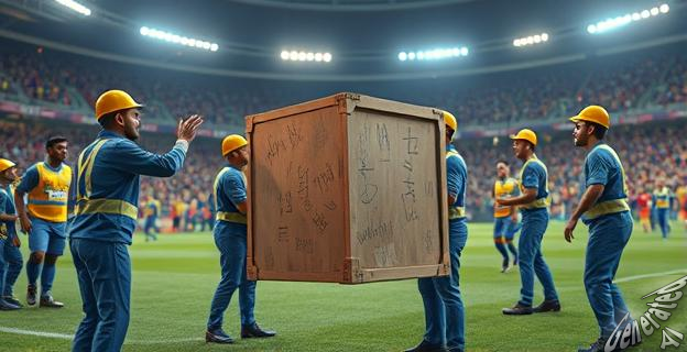 Los operarios del Camp Nou disfrutaron de vistas privilegiadas de la celebración de LaLiga
