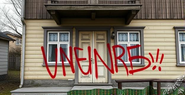 Pintadas ofensivas en su domicilio