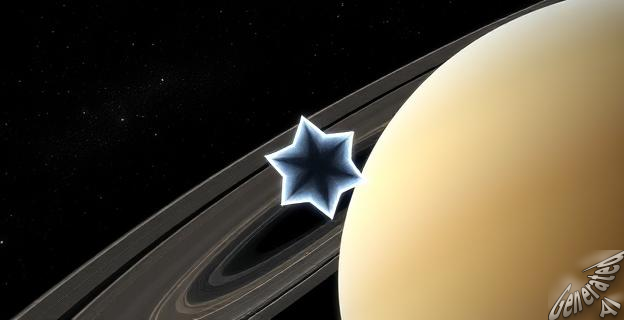 Una estructura asimétrica con forma de estrella en la estratosfera de Saturno