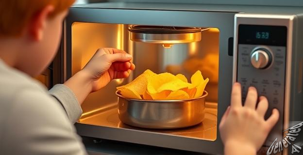 Utilizar un microondas con un accesorio específico para hacer patatas chips caseras
