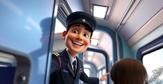 El revisor permitió al viajero subir a la planta alta del tren