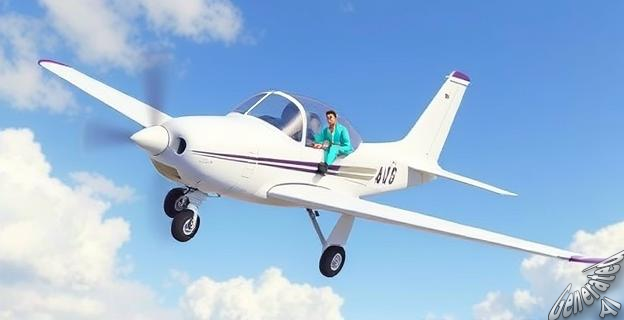 El avión del fin del mundo tiene un color turquesa temporal