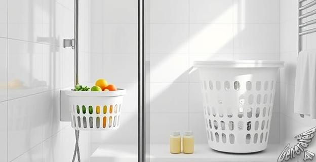 Cesta estante para la ducha con ventosas extrafuertes