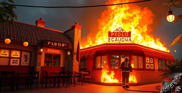 Nueve bomberos heridos, dos de ellos graves, tras el incendio en un restaurante de comida ecuatoriana