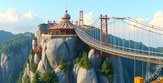 Wansheng Ordovician Theme Park ofrece un puente suspendido sin barandillas a 1.300 metros de altura