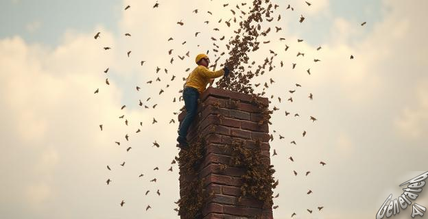 El experto desmanteló la chimenea y puso a salvo a las abejas
