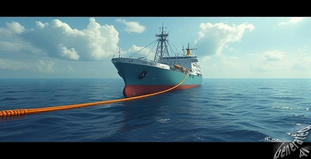 El barco Léon Thévenin es el único que puede reparar cables submarinos en África