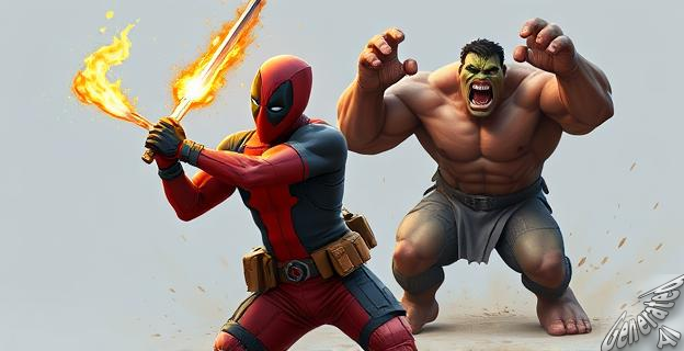 Deadpool mata a Red Hulk con una espada llameante después de obtener los poderes de Magik, Ghost Rider y Hulk
