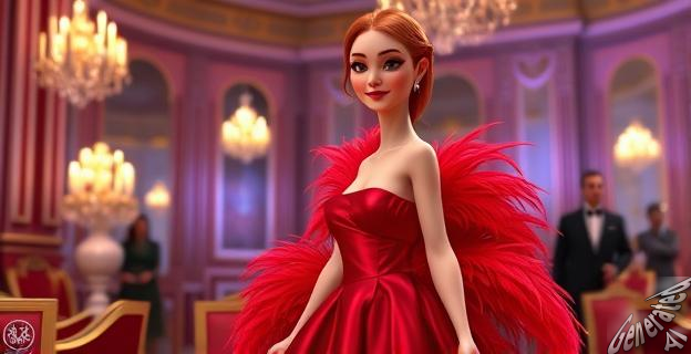 Pepa Gea lució un vestido rojo en tejido satinado