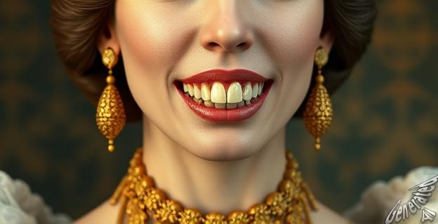 prótesis dentales de marfil fijadas con hilos de oro