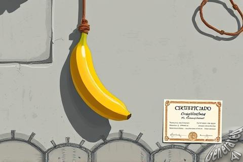 La banana es parte de una obra de arte que critica el mercado del arte y su valor se basa en el certificado de autenticidad del artista