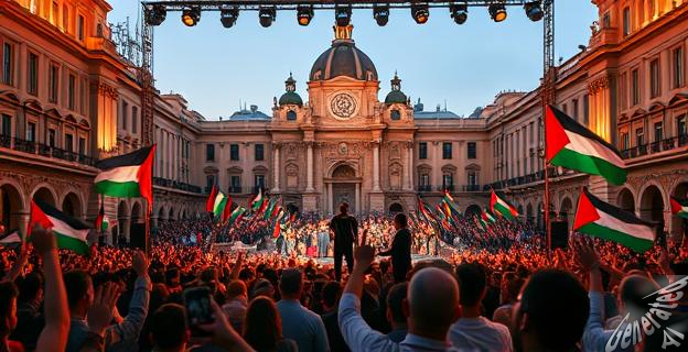 El público coreó 'Palestina libre' durante cerca de un minuto