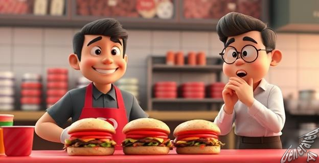 El cliente compró cuatro hamburguesas después de disculparse