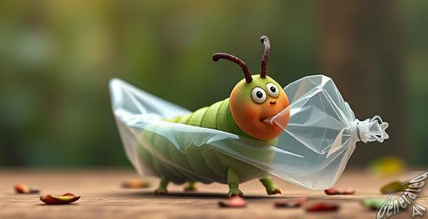 2.000 orugas pueden devorar una bolsa de plástico en 24 horas