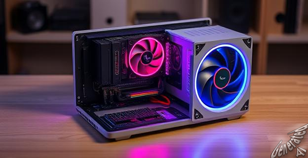 Un usuario ha creado un PC estilo consola con una RX 7900 XTX como eGPU y una placa base de portátil, alcanzando un rendimiento del 90% en comparación con una conexión PCIe x16 estándar