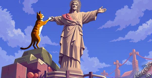 El gato ha escalado la estatua del Cristo de la Concordia en Bolivia, ubicada en el cerro de San Pedro, con una altura total de 40,44 metros.