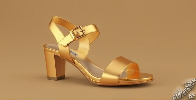 Sandalias doradas con tacón sensato por 29,99 euros