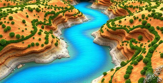 El río Odeleite es un afluente del Guadiana que recorre el terreno portugués en forma de dragón azul.