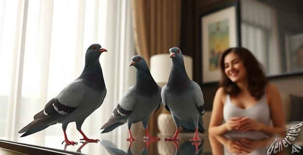 Dos palomas se encontraban encerradas en la habitación